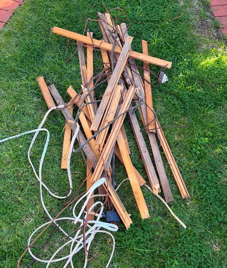Old cable and timber cleats removed from a Kingswood home during a partial rewire